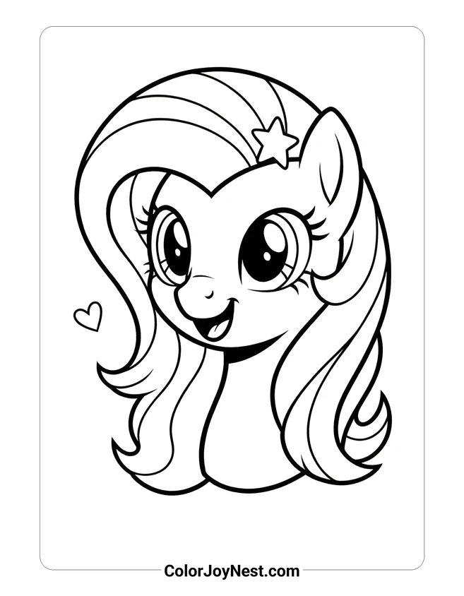 Sunny Starscout Head Coloring Page