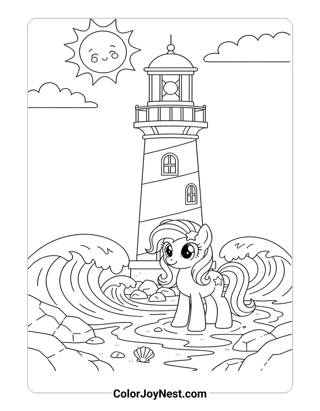 Sunny Starscout Lighthouse Coloring Page
