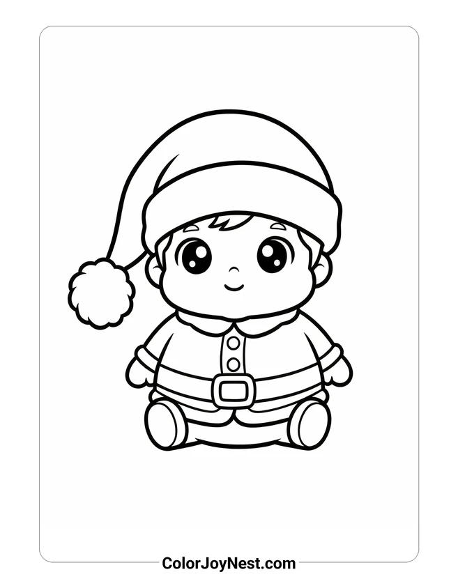Cute Baby Santa Coloring Page