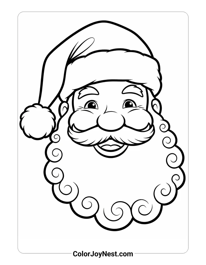 Santa Face Coloring Page