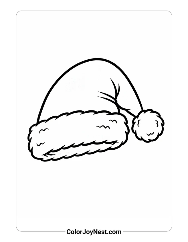 Santa Hat Coloring Page