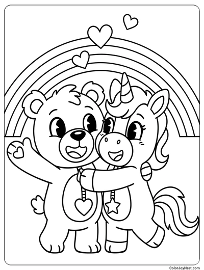 Bobby BearHug and CraftyCorn Coloring Page