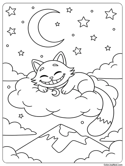 CatNap Dreamy Night Scene Coloring Page