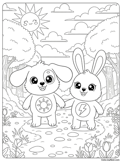 DogDay and Hoppy Hopscotch Adventure Coloring Page