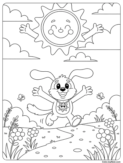 DogDay Sunny Adventure Coloring Page