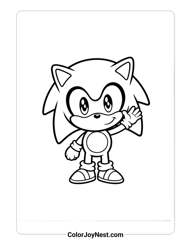 Baby Sonic Cute Coloring Page