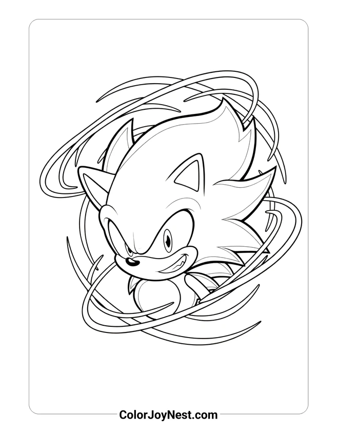 Hyper Sonic Power Coloring Page