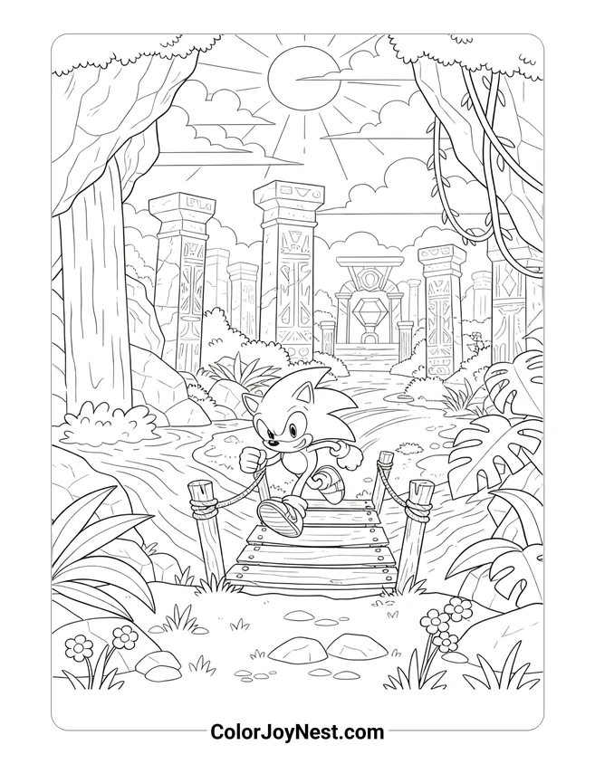 Sonic Angel Island Adventure Coloring Page