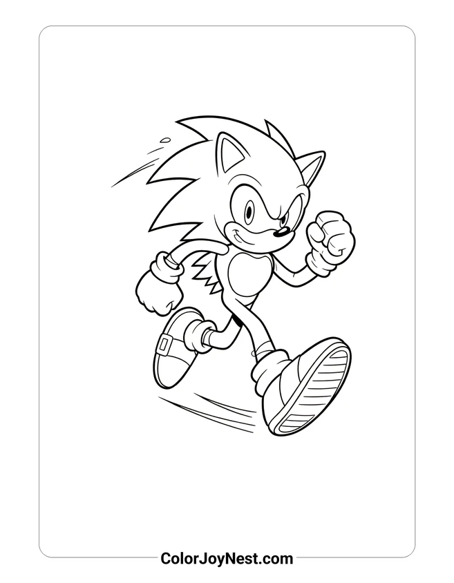Sonic Boom Action Pose Coloring Page