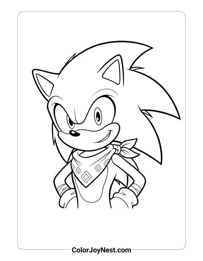 Sonic Boom Style Portrait Coloring Page