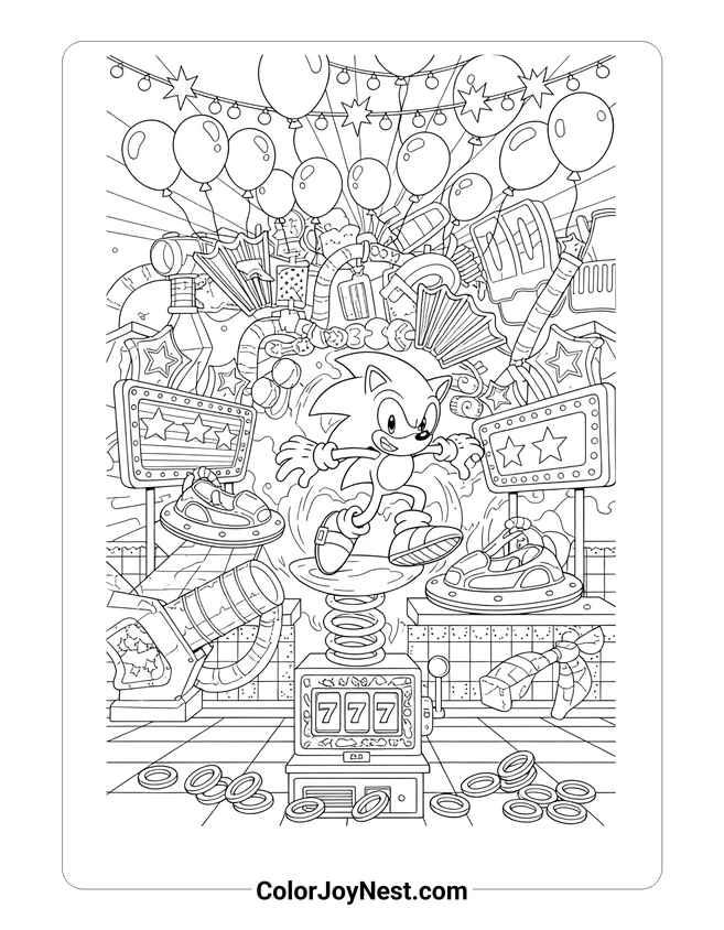 Sonic Carnival Night Zone Coloring Page