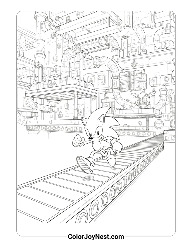 Sonic Chemical Plant Zone Coloring Page