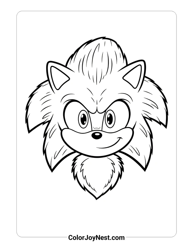 Sonic Movie Portrait Coloring Page
