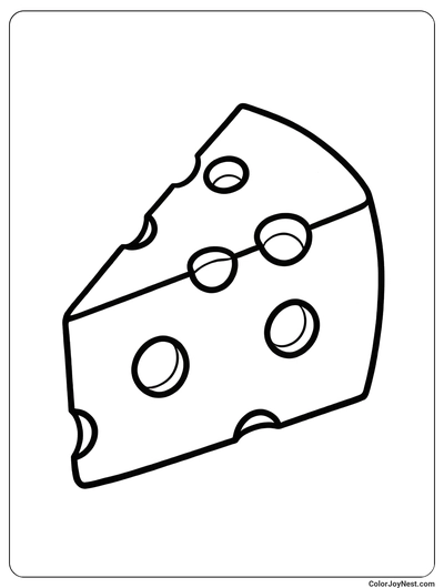 Classic Cheese Slice Coloring Page
