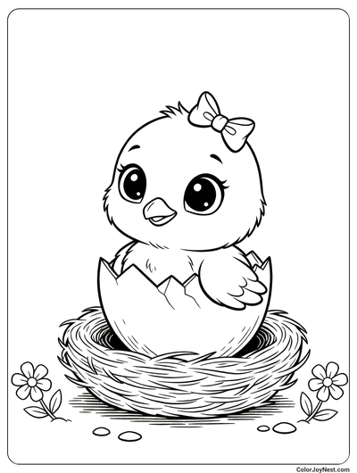 Baby Turkey Hatching from Egg Coloring Page