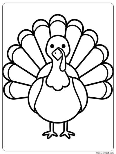 Simple Turkey Outline Coloring Page