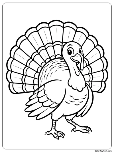 Strutting Turkey Coloring Page
