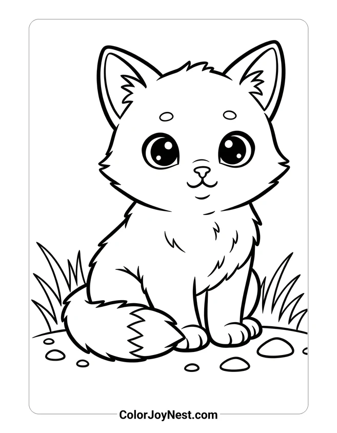 Cute Warrior Cat Apprentice Coloring Page
