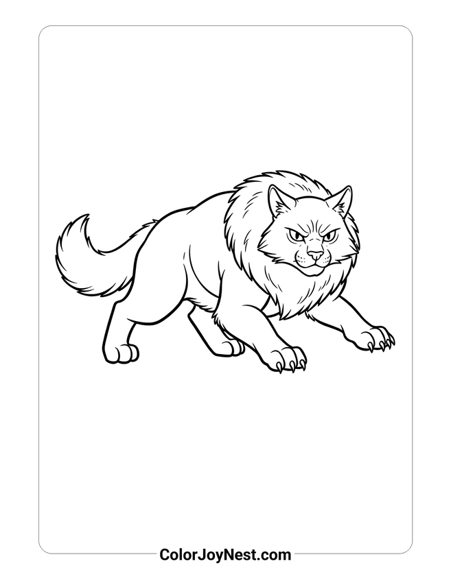 Forest Clan Cat Coloring Page