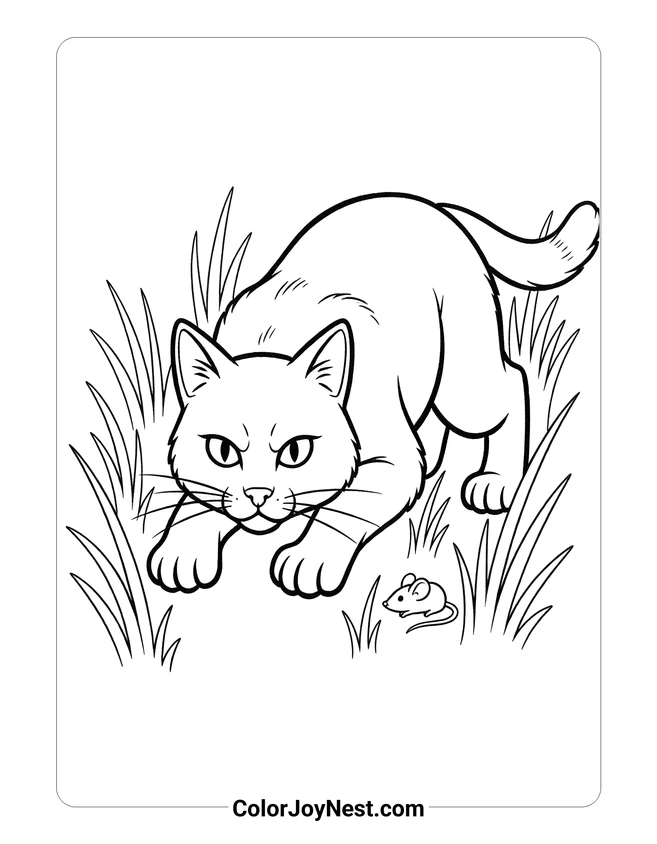 Warrior Cat Hunting Coloring Page