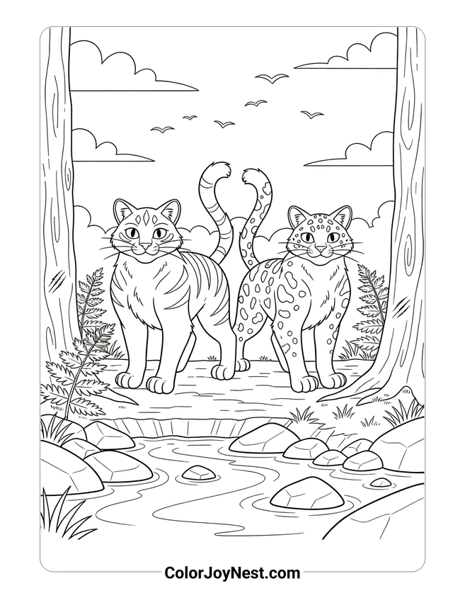 Warrior Cats Defending Territory Coloring Page